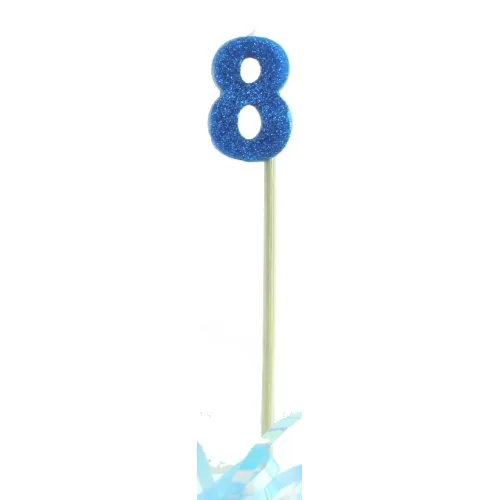 [447708] CANDLE BLUE GLITTER L/stick #8