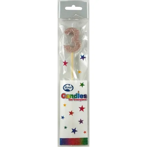 [447753] CANDLE ROSEGOLD GLITTRL/stick #3
