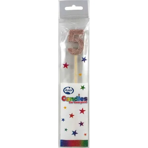 CANDLE ROSEGOLD GLITTRL/stick #5