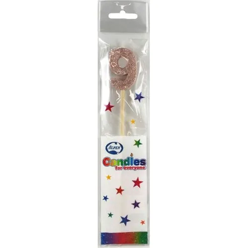 CANDLE ROSEGOLD GLITTRL/stick #9