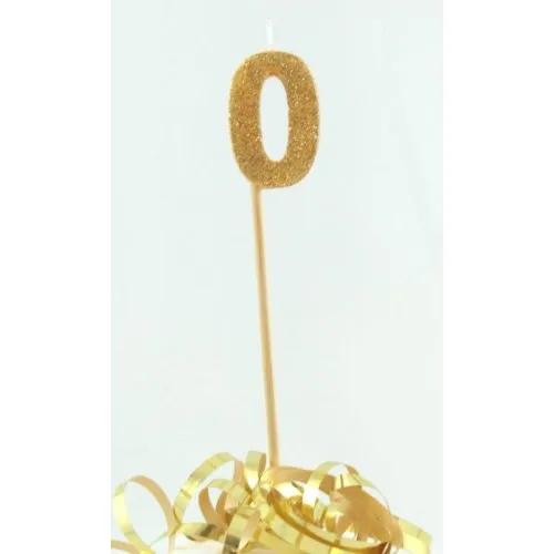 CANDLE GOLD GLITTER L/stick #0