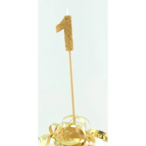 [447801] CANDLE GOLD GLITTER L/stick #1