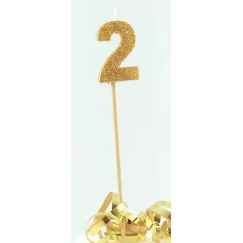 CANDLE GOLD GLITTER L/stick #2