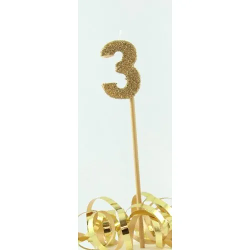 [447803] CANDLE GOLD GLITTER L/stick #3