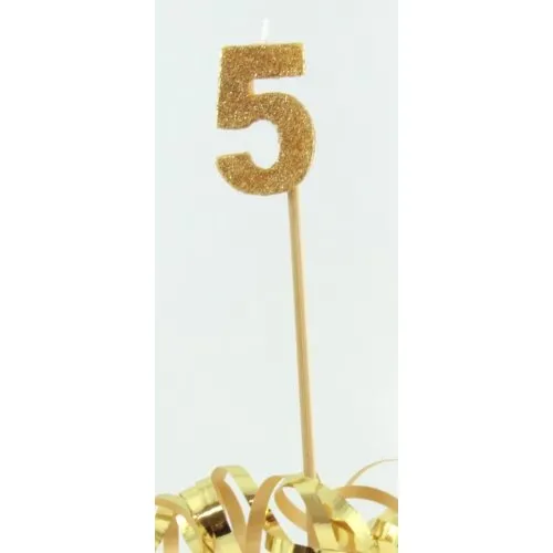 [447805] CANDLE GOLD GLITTER L/stick #5