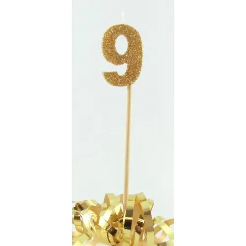 [447809] CANDLE GOLD GLITTER L/stick #9