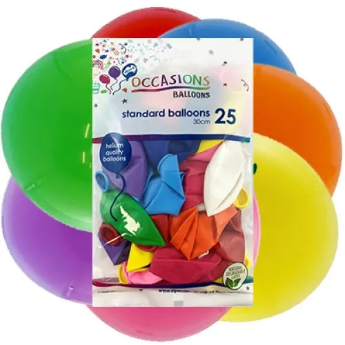 BALLOON STD P25 30CM ASTD