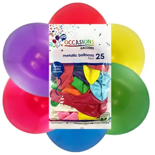 [203140] BALLOON MET P25 30CM ASSTD