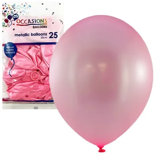 BALLOON MET P25 30CM LT.PINK