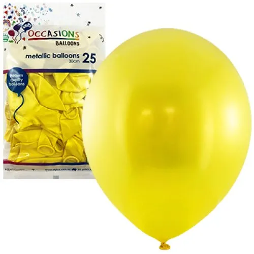 [203145] BALLOON MET P25 30CM YELLOW