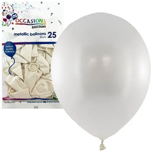 [203146] BALLOON MET P25 30CM WHITE