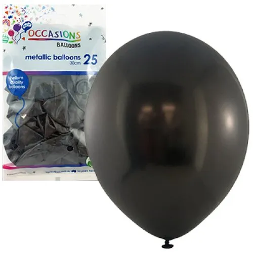 BALLOON MET P25 30CM BLACK