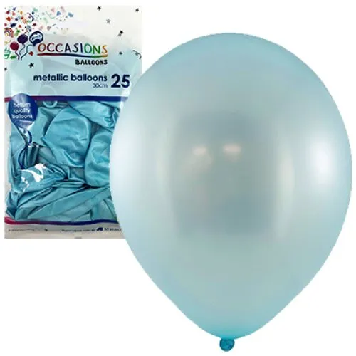 BALLOON METALLIC P25 30CM LT.BLUE