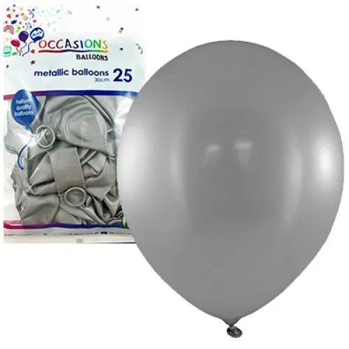 [203151] BALLOON MET P25 30CM SILVER