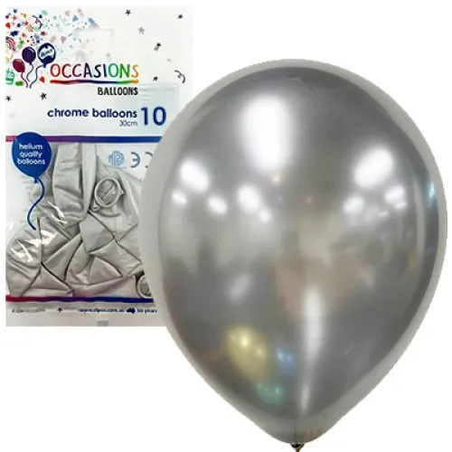 [203172] BALLOON CHROME P10 30CM SILVER