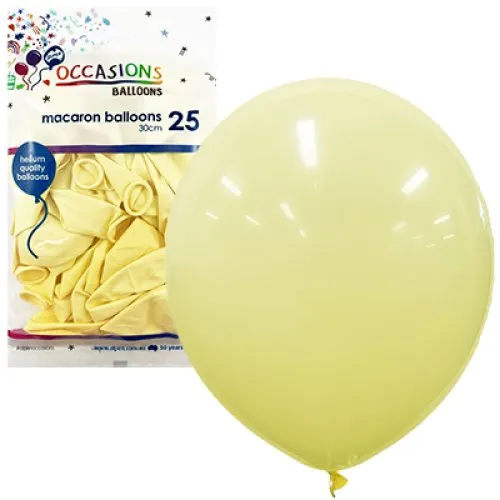[203195] BALLOON MACARONP25 30CM LEMON