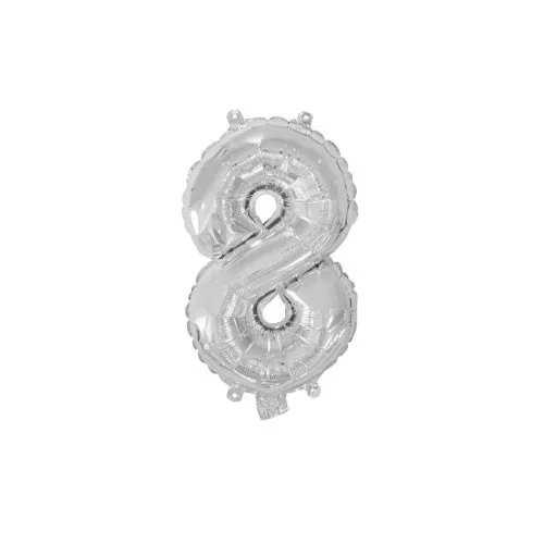 [213018] Foil Balloon 14" DECROTEX SILVER #8 P1