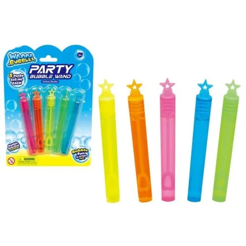 BUBBLE WAND 5ML MINI NEON PK5