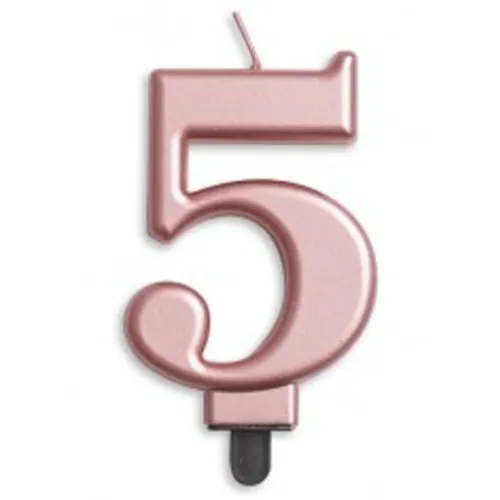 CANDLE NUMERAL JUMBO ROSEGOLD #5
