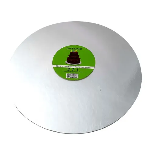 Cake Board Round - Silver Foil 12" 4mm