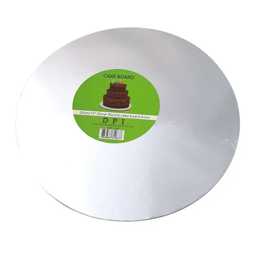 Cake Board Round - Silver Foil 10" 4MM
