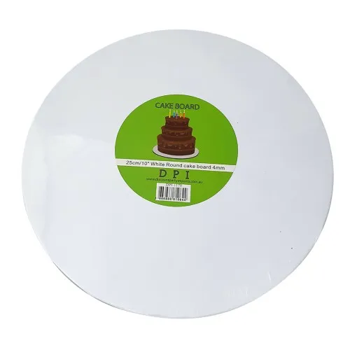[DPI1170] Cake Board Round - White Foil 10" 4mm