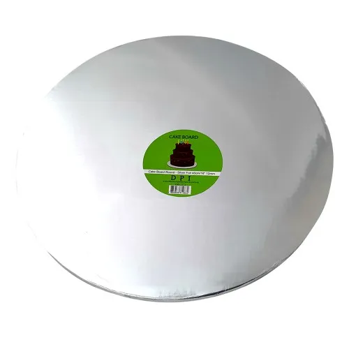 Cake Board Round - Silver Foil 40cm 12mm