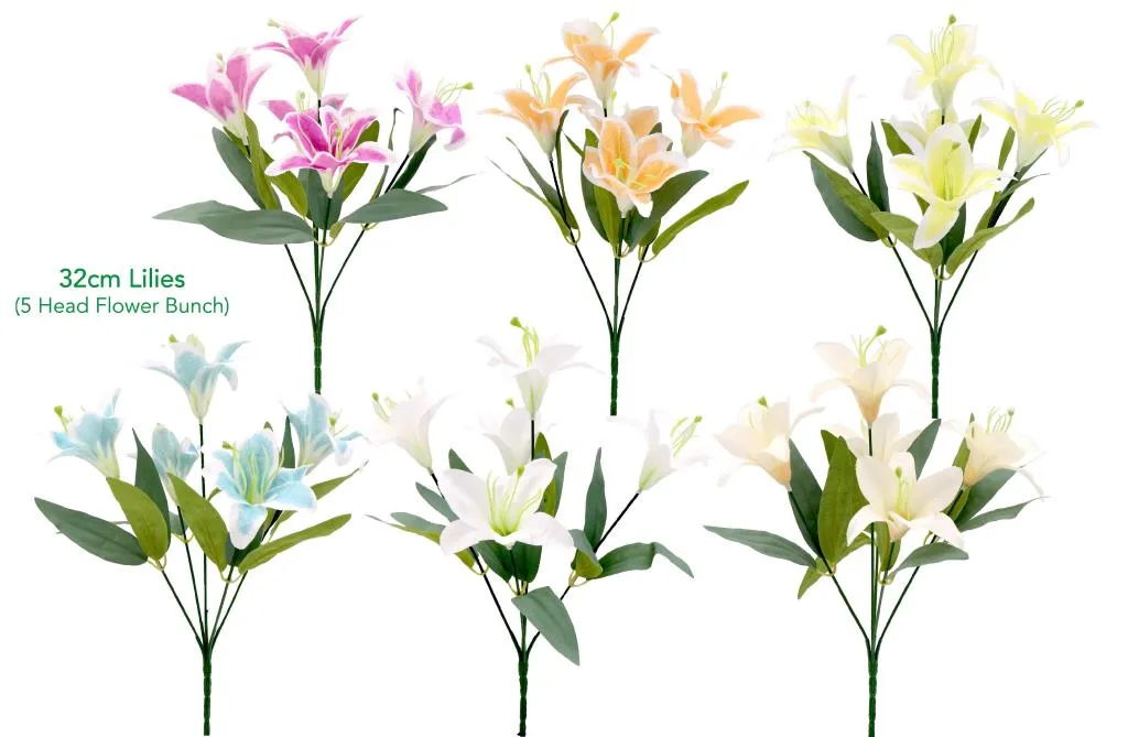 [DUR7348] Decorative Artificial Flowers - 32CM Lillies