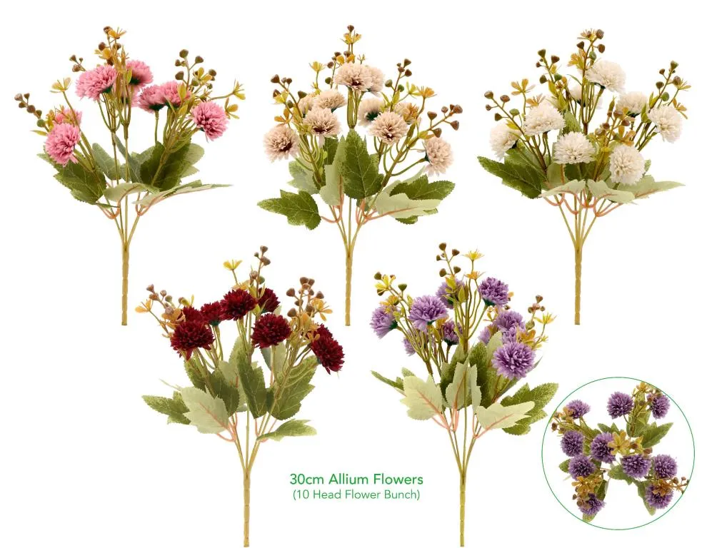 [DUR7876] Decorative Artificial Flowers - 10 Head 30CM Allium Flowers