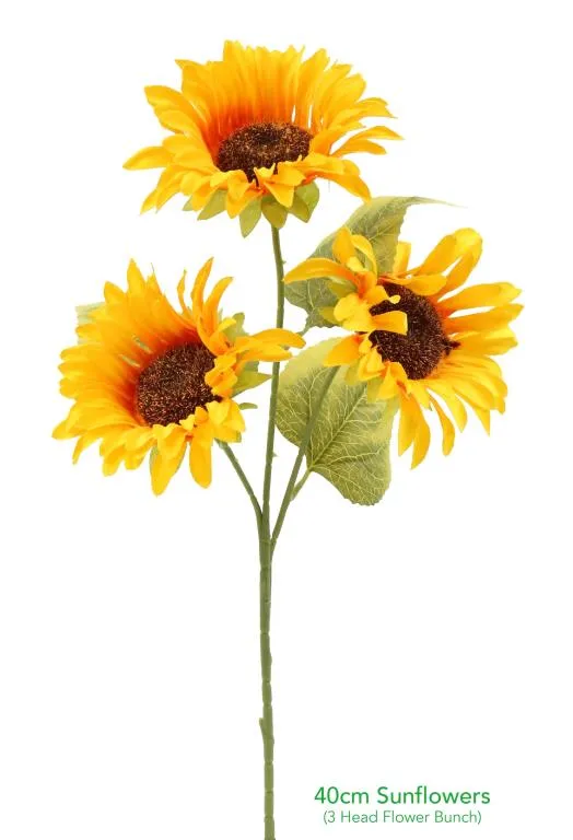 [DUR7883] Decorative Artificial Flowers - 3 Head Sunflower Spray Flowers