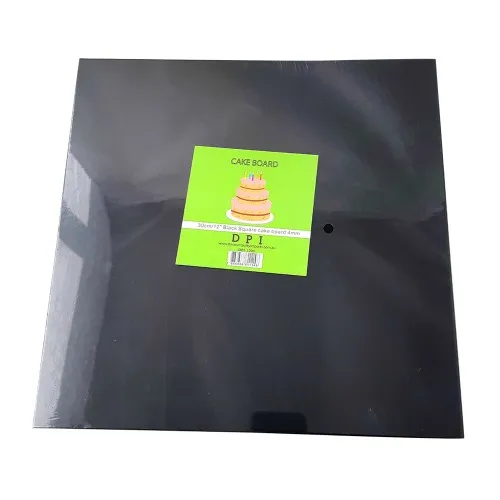 [DPI1200] Cake Board Square - Black Foil 12"  4mm