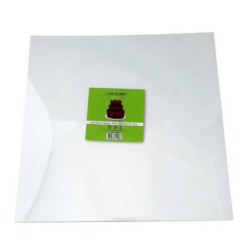 [DPI1204] Cake Board Square - White Foil 14"  4mm