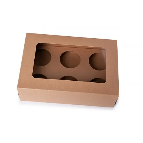 [DPI1560] 6 hole cupcake box kraft