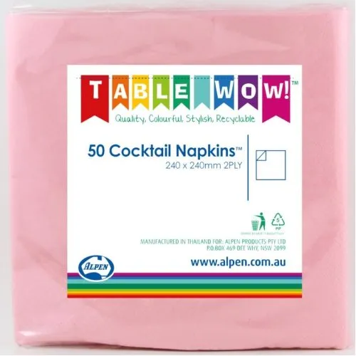 [380074] NAPKIN COCKTAIL LT.PINK P50