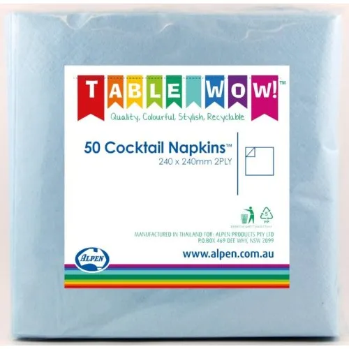 [380075] NAPKIN COCKTAIL LT.BLUE P50