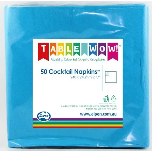 [380083] NAPKIN COCKTAIL AZURE BLUE P50