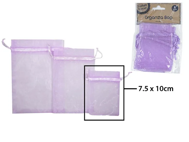 [CRAFT 255290] ORGANZA BAG 7.5X10CM LAVENDE/6 [144/12]