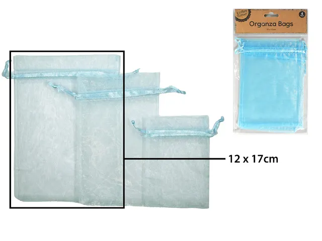 [CRAFT 255474] ORGANZA BAG 12X17CM L BLUE/4 [144/12]