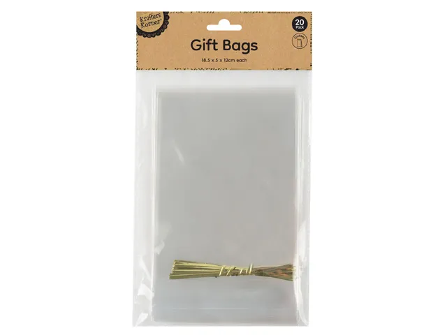[CRAFT 261567] GIFT BAG GUSSETED W/TIES 20PK [144/12]