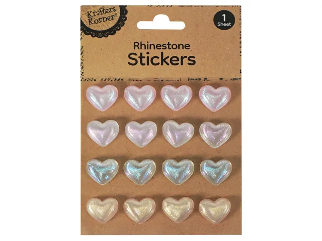 [CRAFT 341382] 3D HEART STICKERS 16PK 18x20MM [288/12]