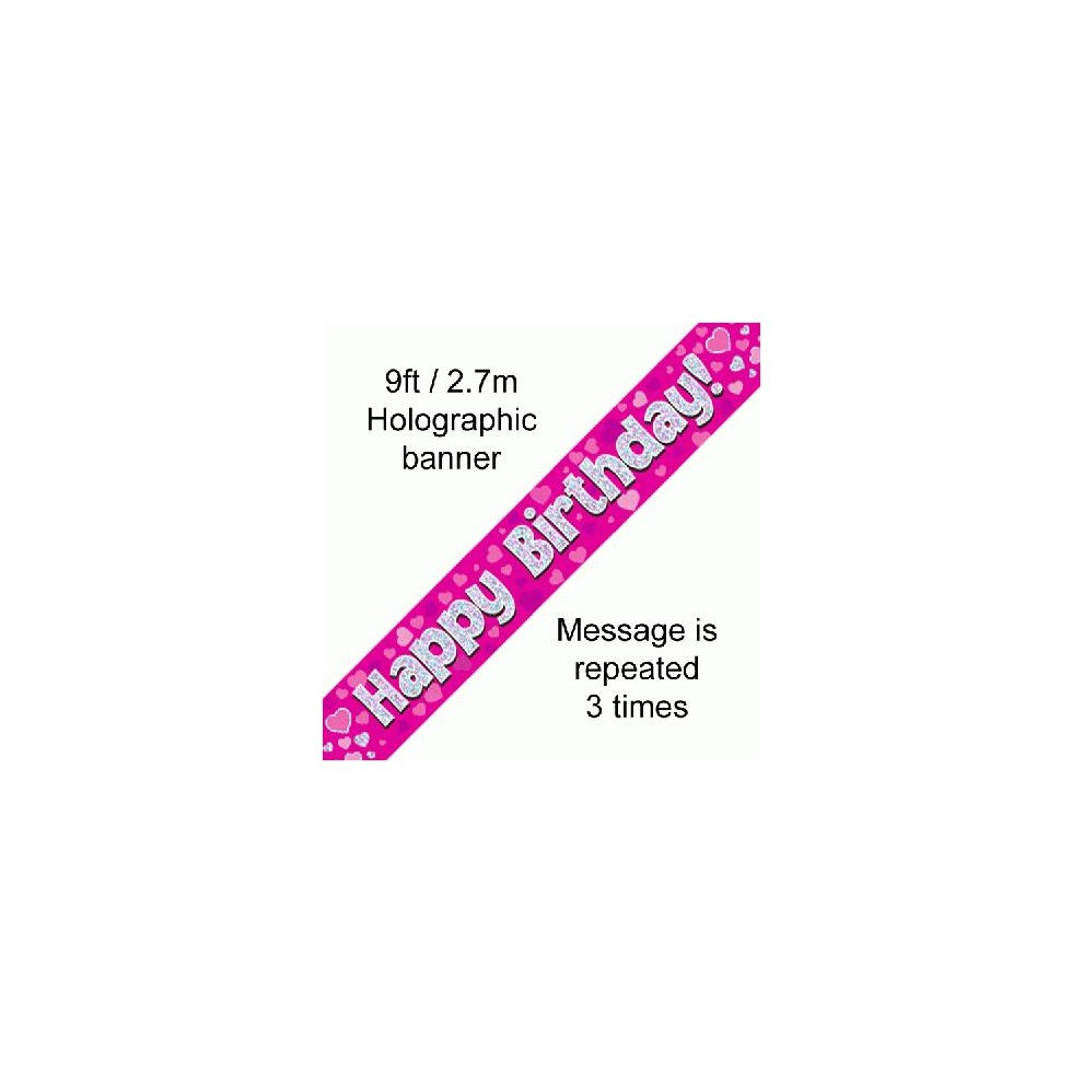 [109400] BANNER 2.7M BIRTHDAY PINK HOLO