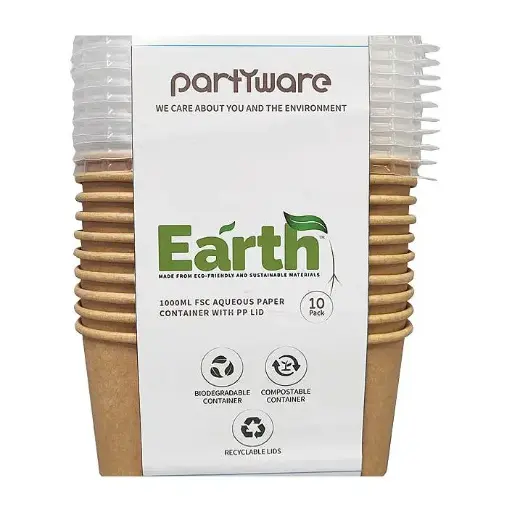 [AWRR1000] 1000ml Rectangular Aqueous Disposable Container w/PP Lid Pk10
