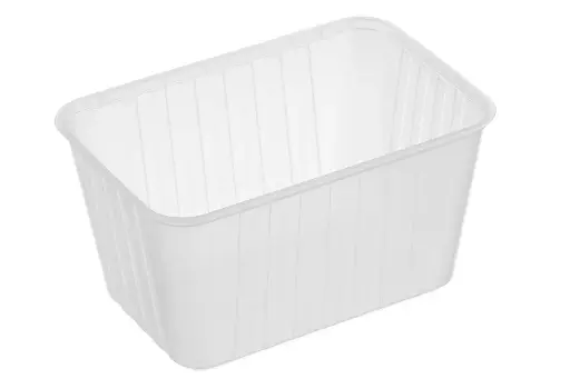 [REB1500] 1500ml Ribbed Rectangular Container Natural