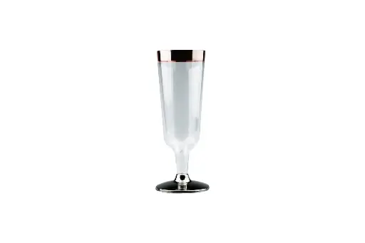 [PRRCHAMPAGNE] 150ml Champagne Glass With Rose Gold Rim Pk6
