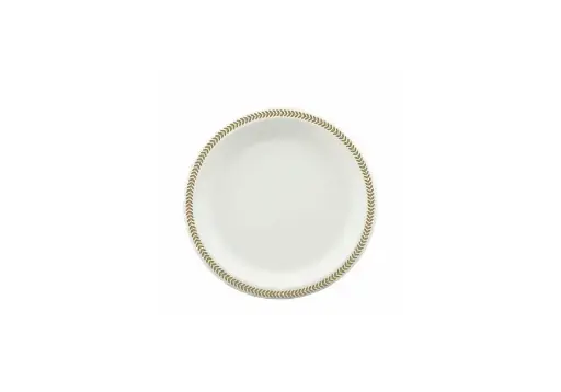 [SG710PG] 180mm Earth Sugar Cane Plate printed Rim Gold/Silver Pk10