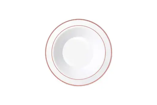 [PRR7B6] 190mm Heavy Duty White Bowl With Rose Gold Lining Pk6