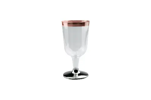 [PRRWINE] 200ml Wine Glass With Rose Gold Rim Pk6