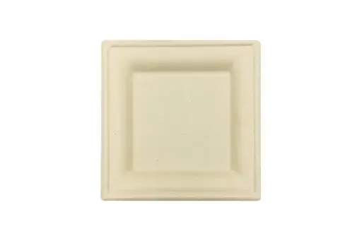 [WS810] 200mm Wheat Straw Square Dinner Plate Pk10