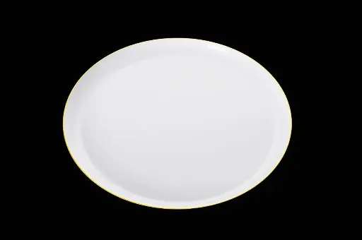 [PRGE910] 210mm Heavy Duty White Plate with Gold Rim Pk10