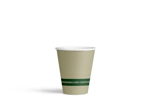 [SWPA825] 250ml/8oz Compostable Paper Coffee Cup Brown w/PLA Lining Pk25